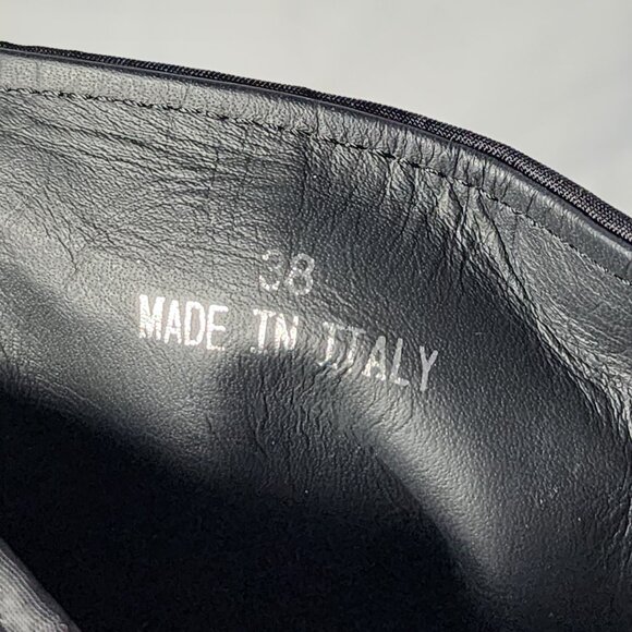 Prada Tall Leather Riding Boots - Black, Size 38, Mid-Heel Block Heel, Round Toe - Picture 16 of 16